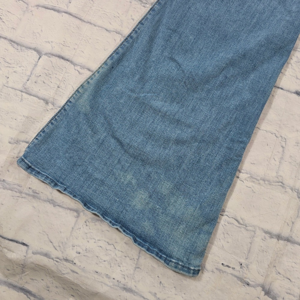 Hollister High Rise Vintage Flare Jeans Womens 33 Light Blue Stretch Denim - Picture 11 of 13